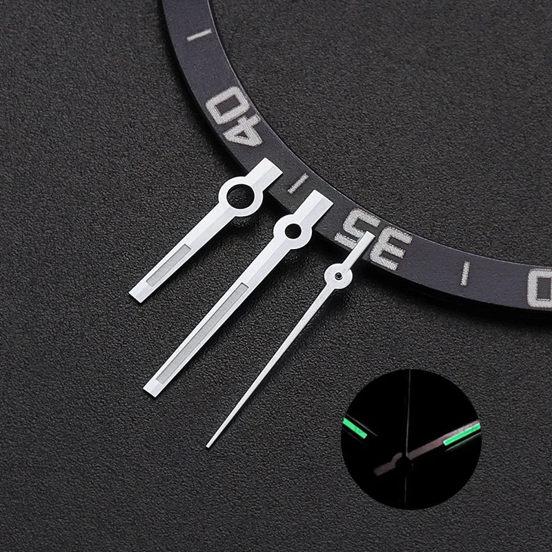 Silver Needles NH35 NH36 Watch Aiguille Hands C3 Super Lume Pointer Baton Style Datejust Hands Polished for Automatic Movement