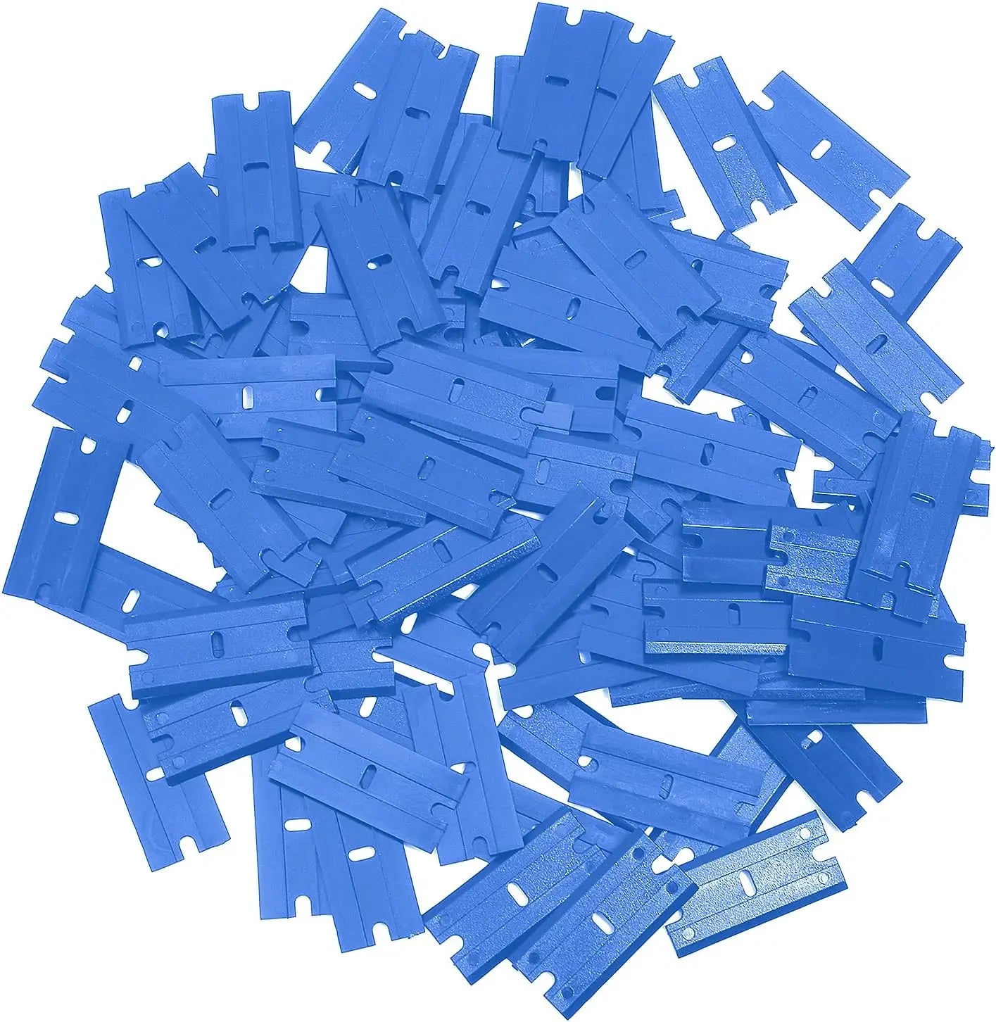 ALIWRAP 100pcs Spare Double Edged Plastic Razor Blades For Scraper Car Wrap Stickers Labels Glue Remover Window Glass Cleaning