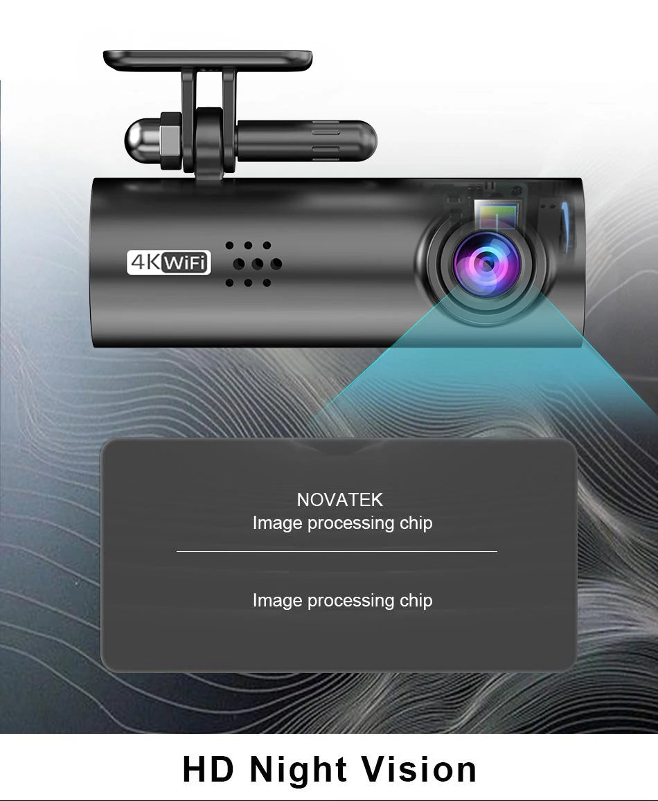 E-ACE 4K UHD WIFI Mini Dash Cam Car Dvr Video Recorder With APP Control Night Vision 24H Parking Camera Monitor Car Accessories