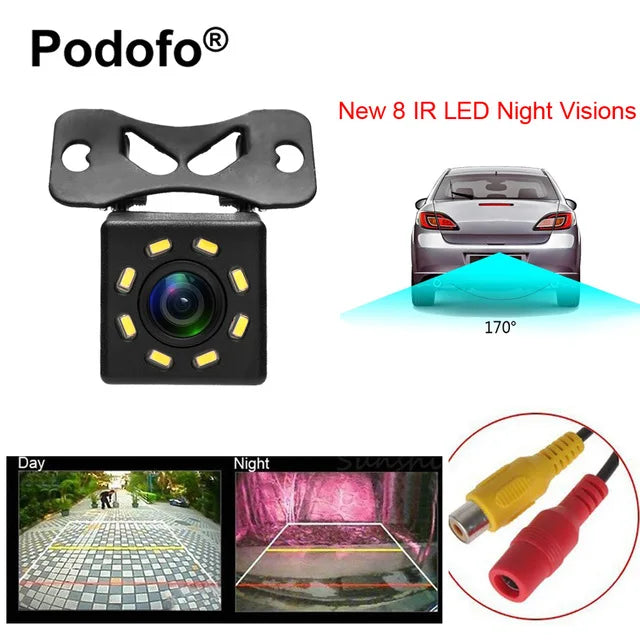 Podofo AHD Car Rear View Camera HD Reverse Parking Video Monitor Waterproof Backup Night Vision Lens 6M Cable for Car Radio Mp5
