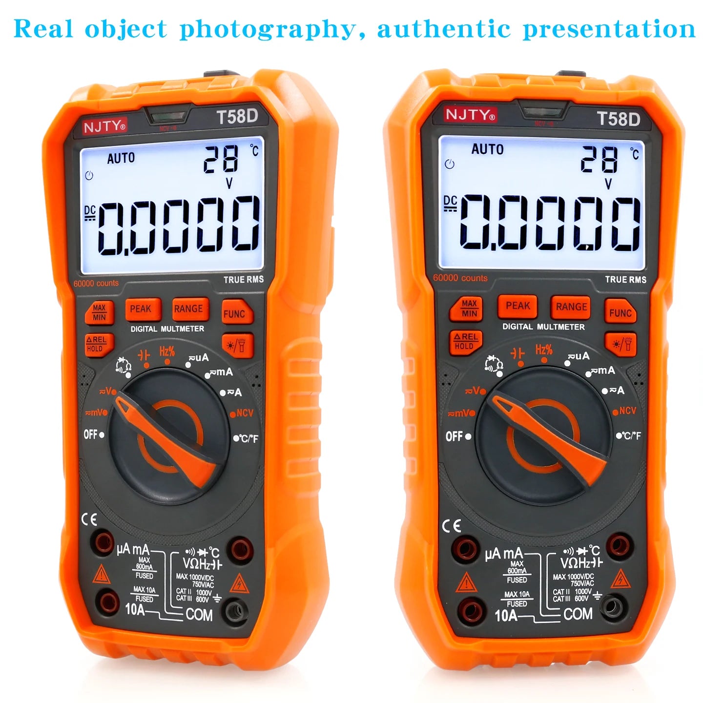 NJTY T-58D High-Precision Digital Multimeter, 60000 Counts, Smart Anti-Burn, Home/Professional Universal Meter