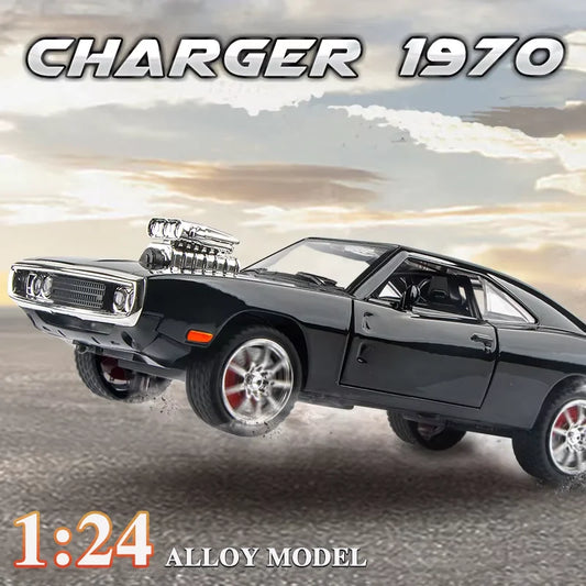 New 1:24 Challenger 1970 Fast & Furious 7 Alloy Car Model Diecasts Toy With Sound and Light Vehicles Decoration Toy For Kid Gift