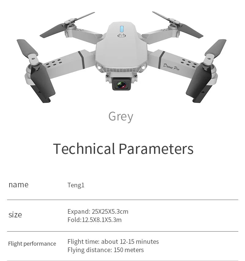 KBDFA 2023 New E88 Pro WIFI FPV Drone Wide Angle HD 4K 1080P Camera Height Hold RC Foldable Quadcopter Dron Helicopter Toys Gift
