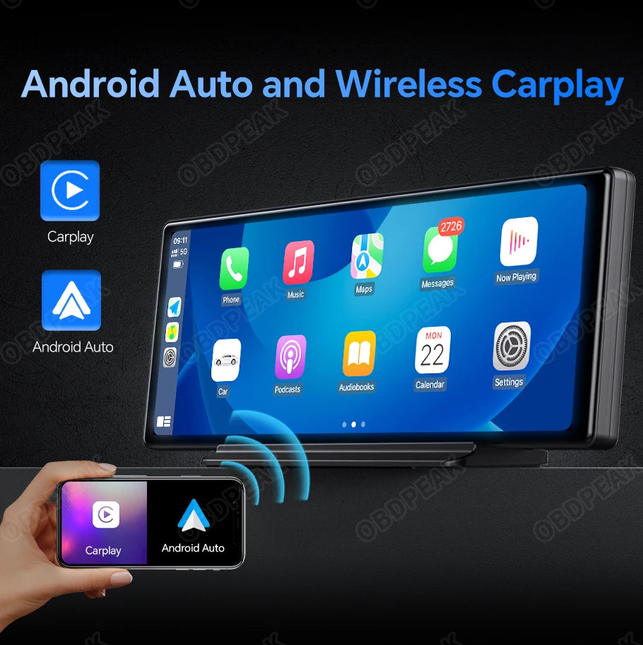 OBDPEAK T30 Car DVR Rearview Mirror Camera WIFI Android 12 Dash Cam GPS Navigation Carplay Android Auto Ai Screen Video Recorder