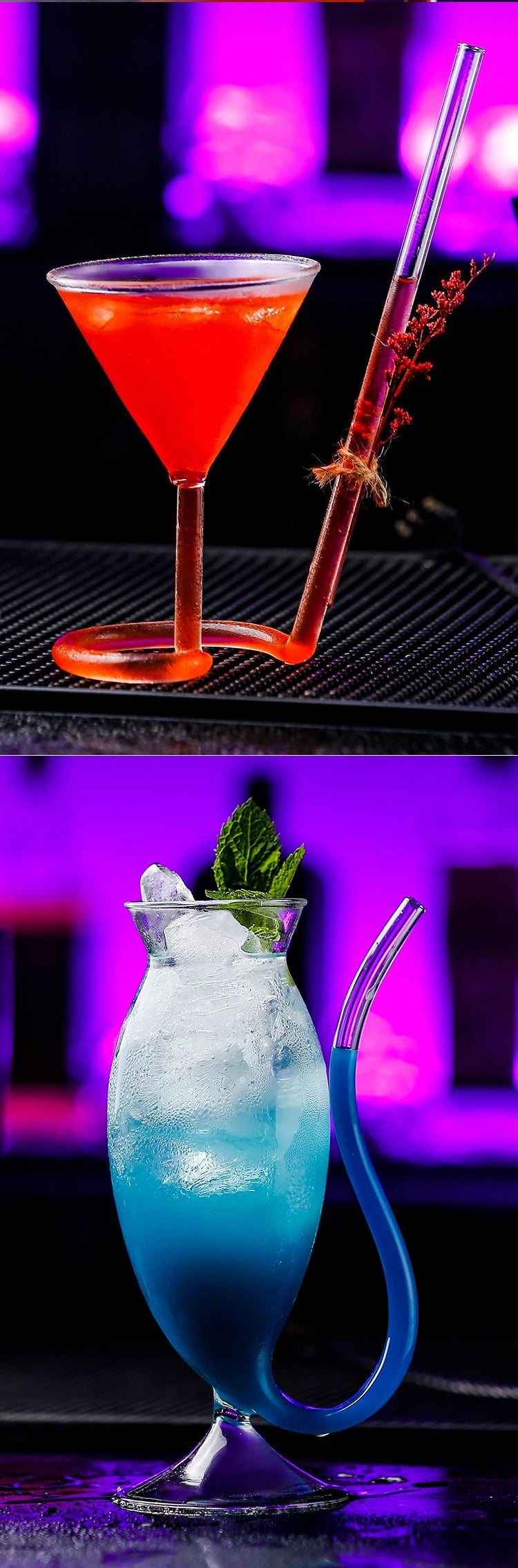 300ml Curved Straw Cocktail Glass (Per Pc)