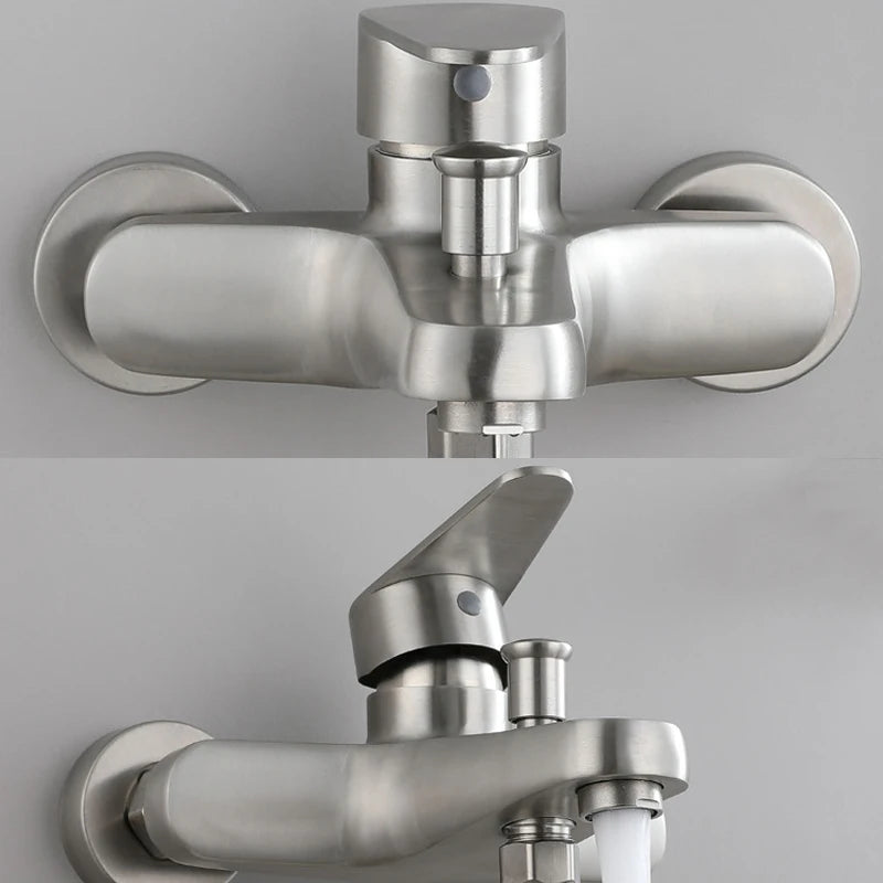 Bathroom Shower Faucet 304 Stainless Steel Mixer Tap Hot and Cold Bathroom Mixer Mixing Valve Bathtub Faucet Shower Faucets Set