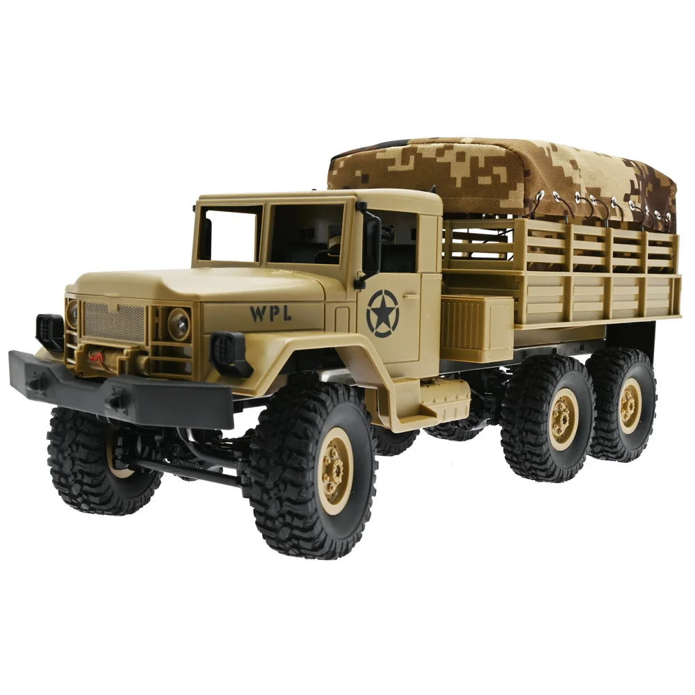 Wpl Naughty Dragon B16 1 6wd Military Truck With Canvas Rc Car Climbing Remote Control Plaything Holiday Birthday Gift Boy