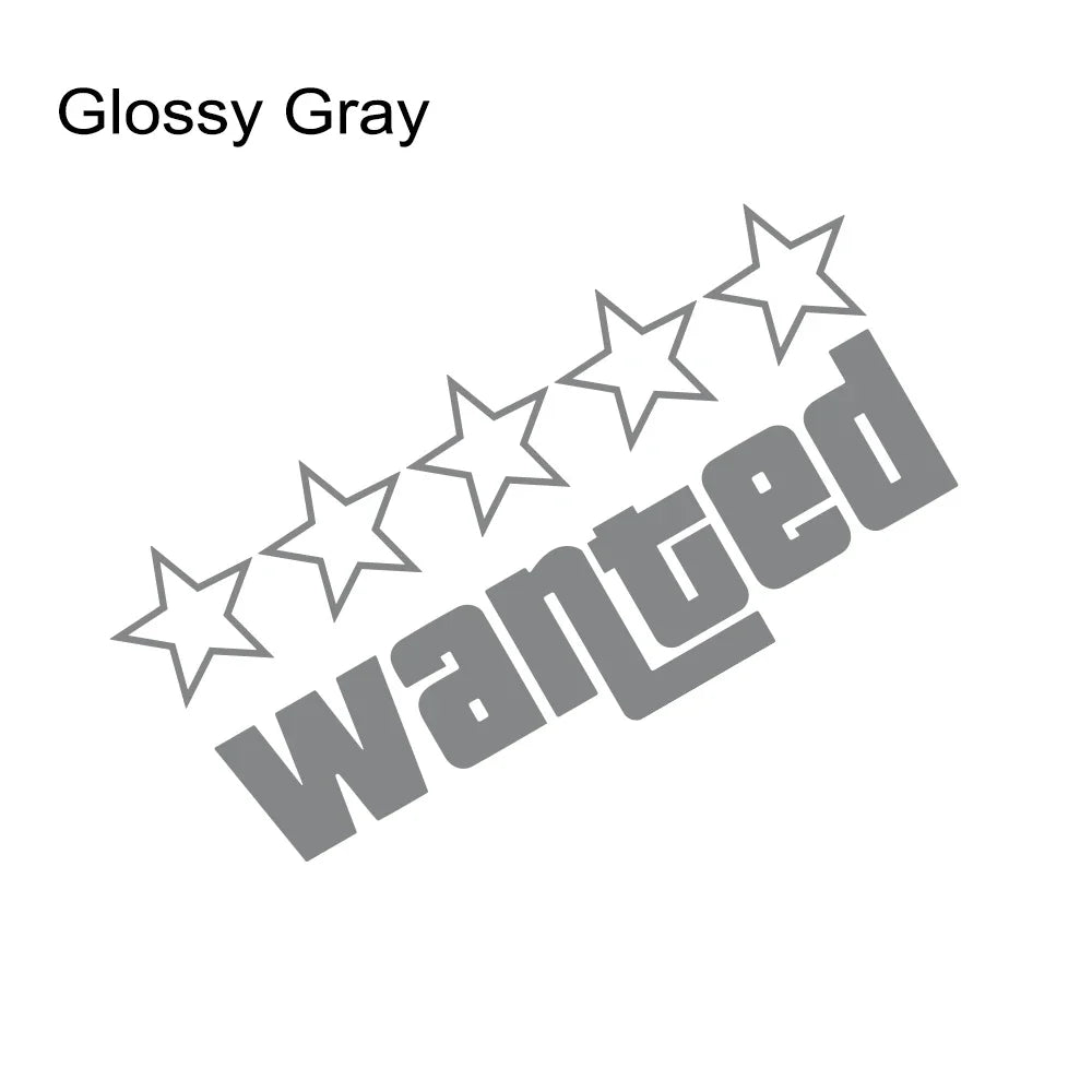 Wanted Pentagram Car Stickers Vinyl Decals Decor Rear Windshield Window Glass Bumper Body Scratches Waterproof Auto Accessories