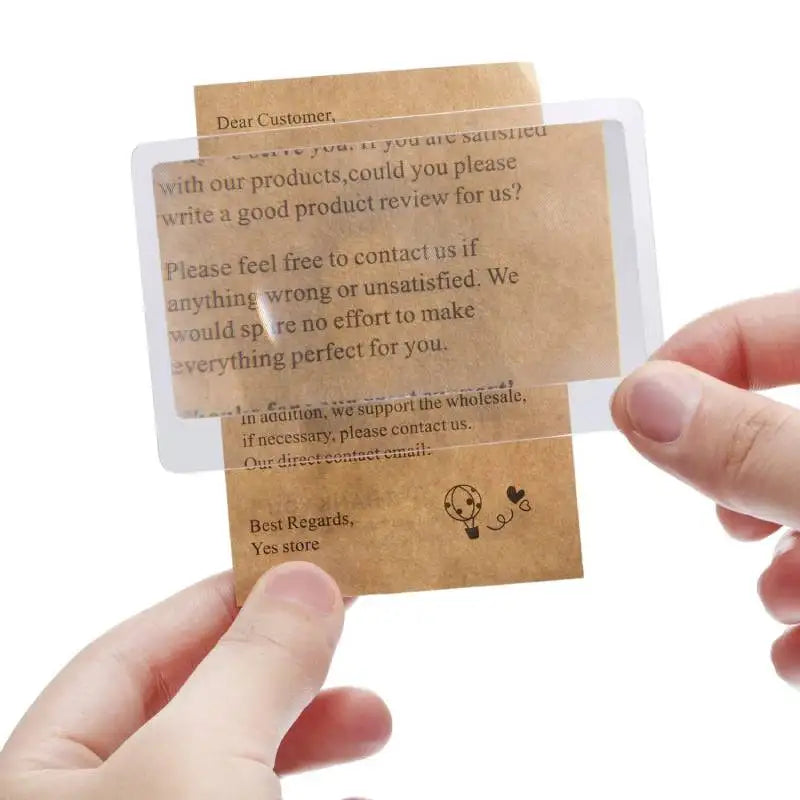 10pcs Pocket Fresnel Lens 3X Wallet Magnifier Lenses Brand Credit Card Magnifying Glass for Seniors Elders Reading Fire Starter