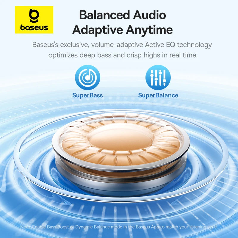 Baseus EP10 Pro ANC Earphones Wireless Bluetooth 6.0 50dB Realtime Adaptive ANC Headphones 6 Mic in-Ear Earbuds Hi-Res LDAC IP55
