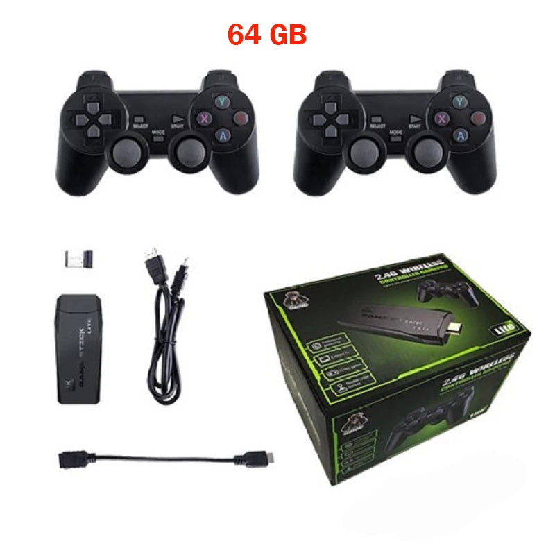2025 New Video Game Sticks M8 Console 2.4G Dual Wireless Controller Game Stick 4K HDMI Output 15 Classic Emulators - 64G
