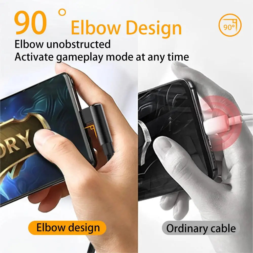 Elbow USB C 6A Fast Charging Expand 3m 5-meter Type C Data Cable for Huawei,Xiaomi,Samsung,Google,Apple MACBOOK iPad Air Game