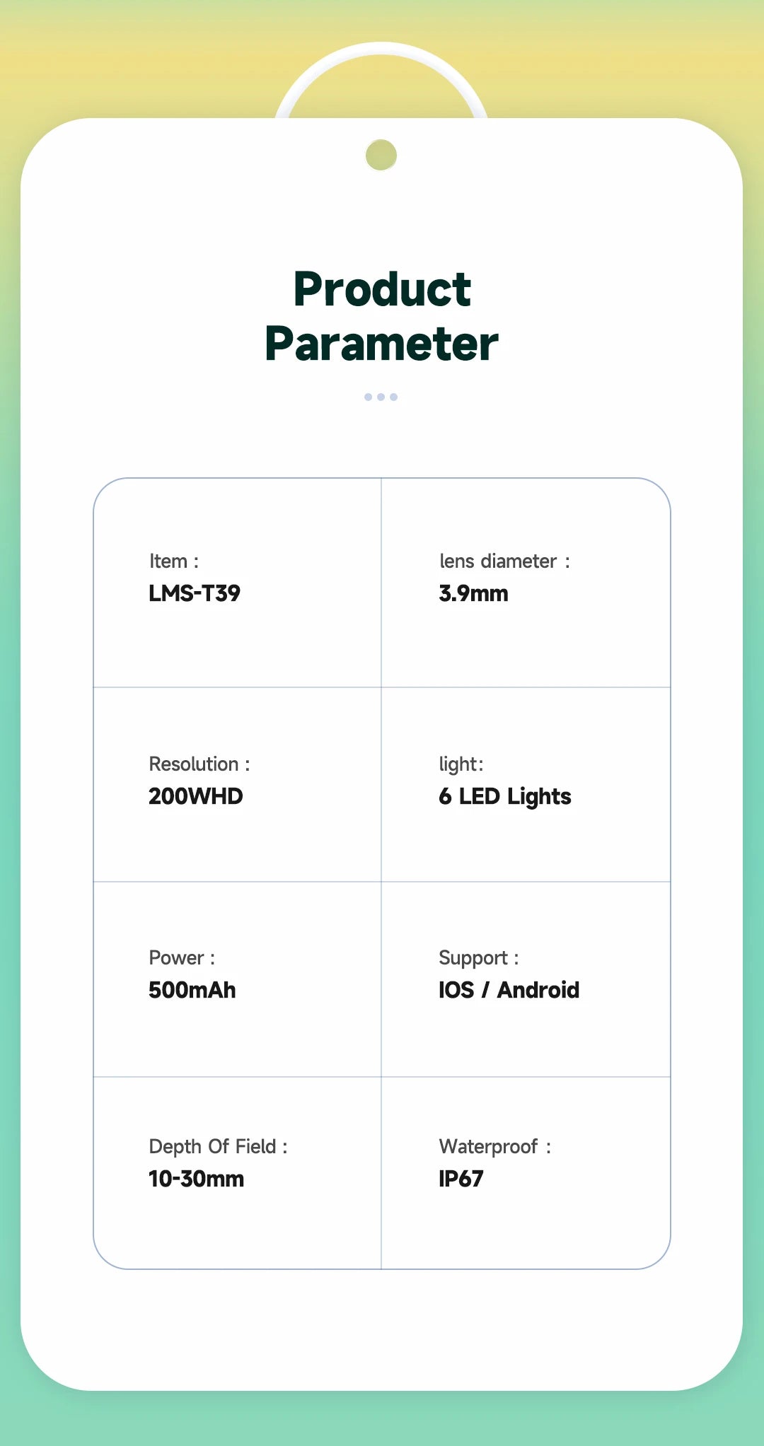 New 3.9mm 1080P HD Wireless Otoscope Ear Camera Ear Clearing Scope With 6LEDs for Kids and Adults Support Android and iPhone