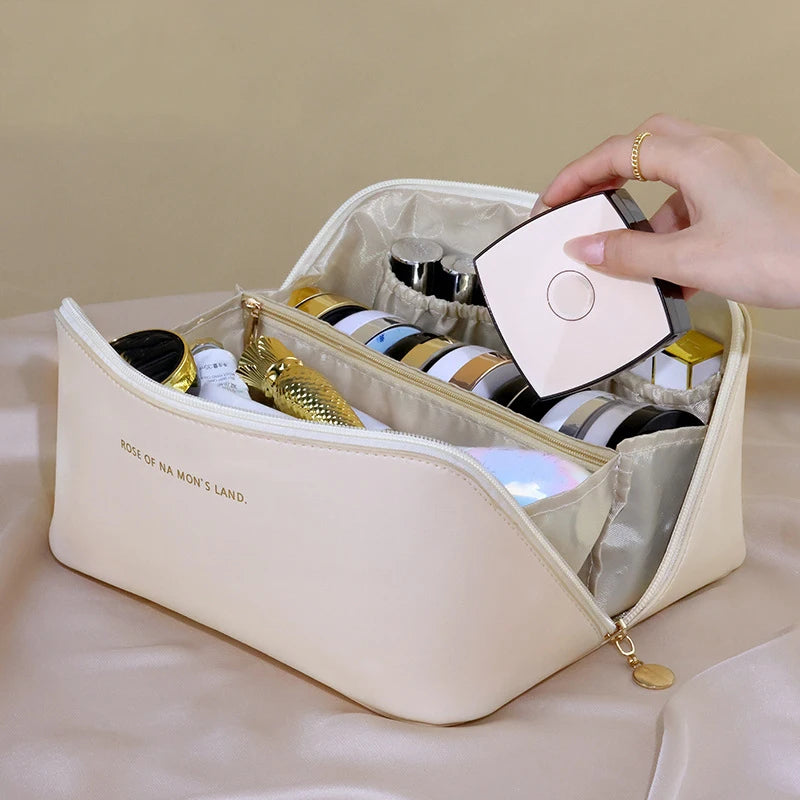 Makeup Organizer Female Toiletry Kit Bag Make Up Case Storage Pouch PU Lady Box, Cosmetic Bag, Organizer Bag For Travel Zip 