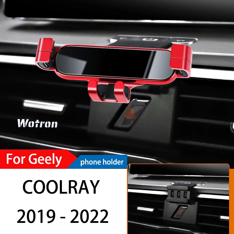 Car Phone Holder For GEEly Coolray 2019-2022 GPS Special Gravity Navigation Mobile Bracket 360 Degree Rotating Stand Accessories