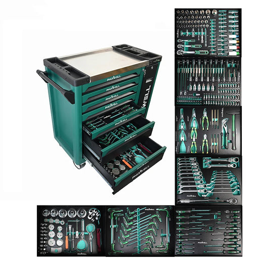 Heavy Duty Metal Iron 7 Drawers Roller Tool Trolley Tool Cabinet With Mechanic Repair Tools