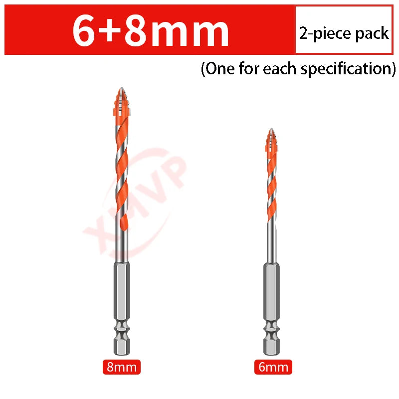 Four-edge serrated drill, eccentric drill bit, high-hardness tile and concrete drilling Super hard electric drill dry drilling