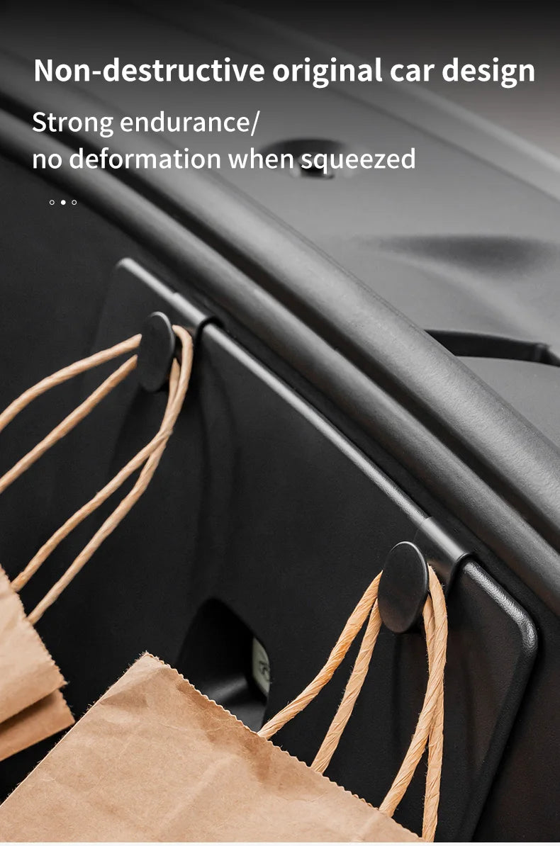 2pcs Front Trunk Hook for Tesla Model Y Storage Clips Hooks for Tidying Stowing Bags Umbrella Car Trunk Organizer ABS 2021-2023