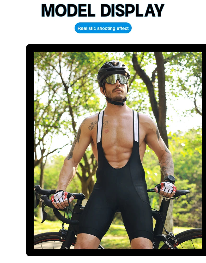 X-TIGER Blue Pro Men's Cycling Bib Shorts Bretelle Cyclist MTB Road Tights Bicycle Clothing ST-MULTI Cushion For 7 Hours Riding