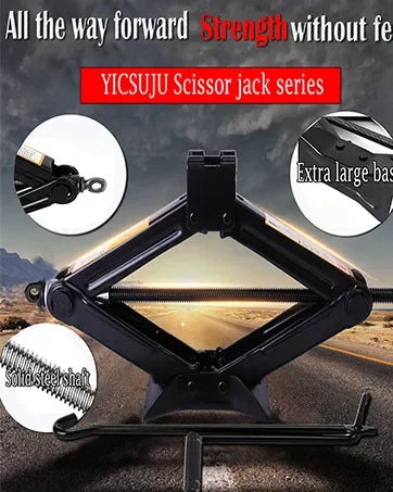 Car Jack 0.8T/1T/2T Portable Labor-saving Hand-cranked Car Scissor Jack Car Repair and Tire Replacement Special Tool for Car SUV