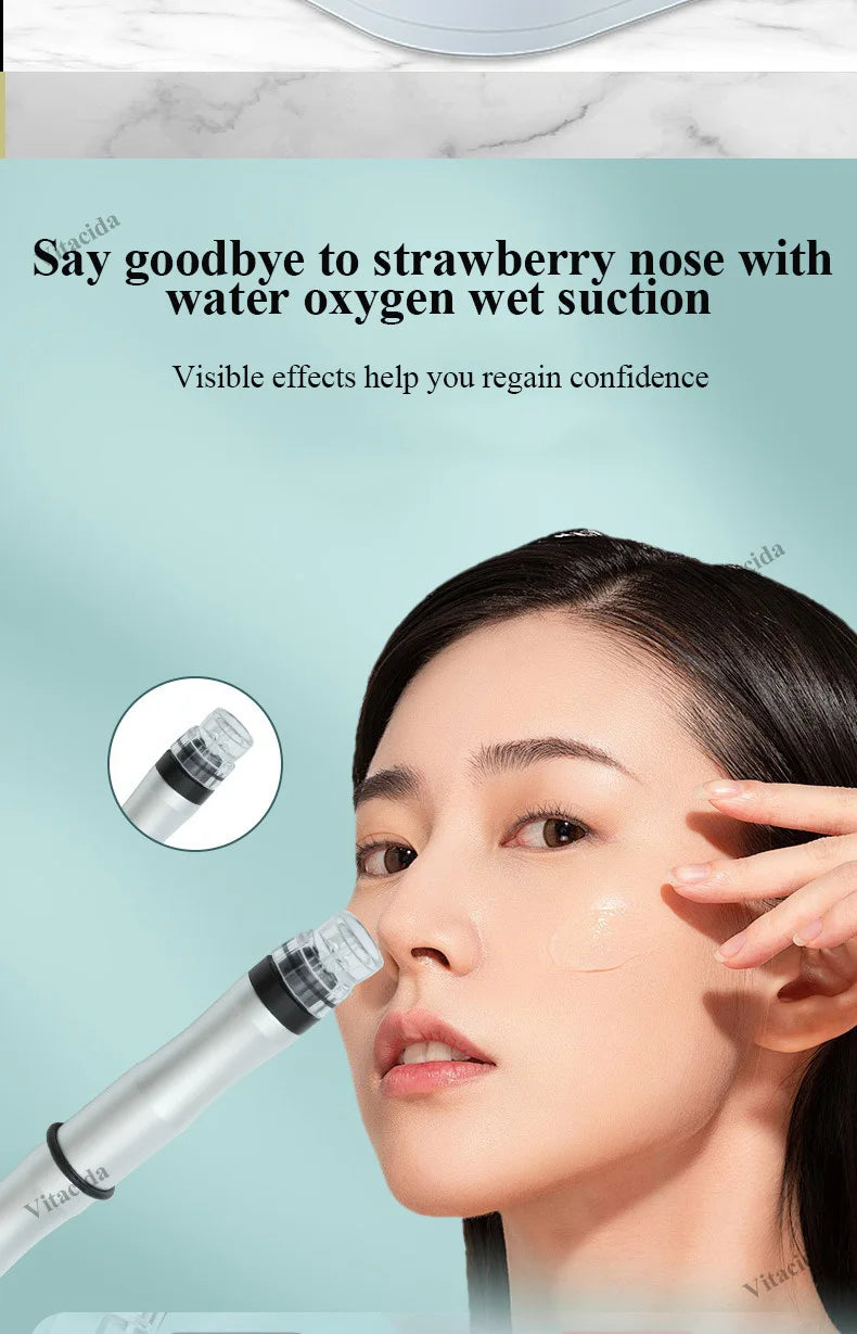 2024 Beauty Facial Lift Cleaner Pore Vacuum Blackhead Remover Portable Deep Cleansing Small Bubble Hydro Machine for Nose Face