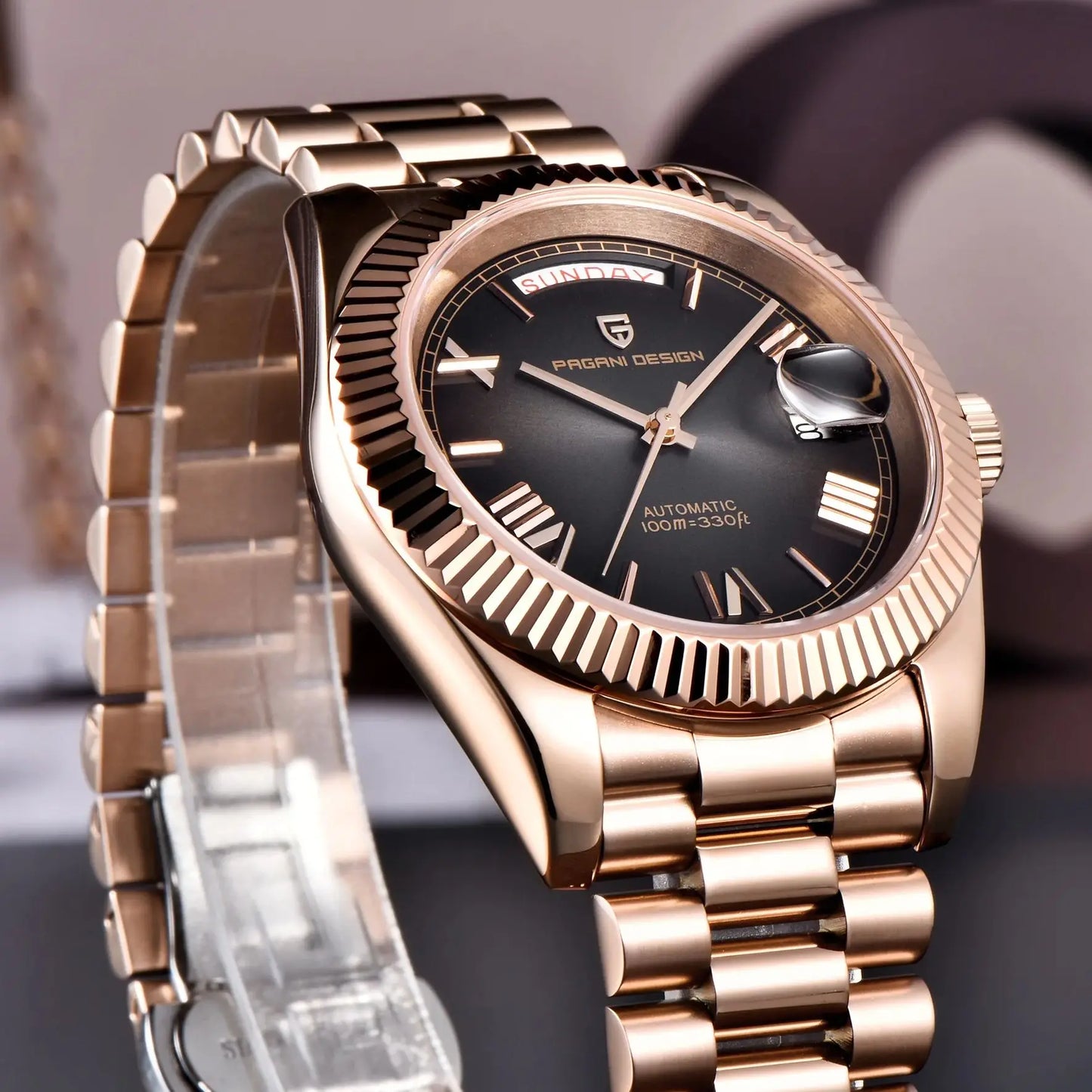 2025 New PAGANI DESIGN DD40 Luxury Rose Gold Automatic Watch For Men Mechanical Watches AR Sapphire Glass Date Wrist watch Men