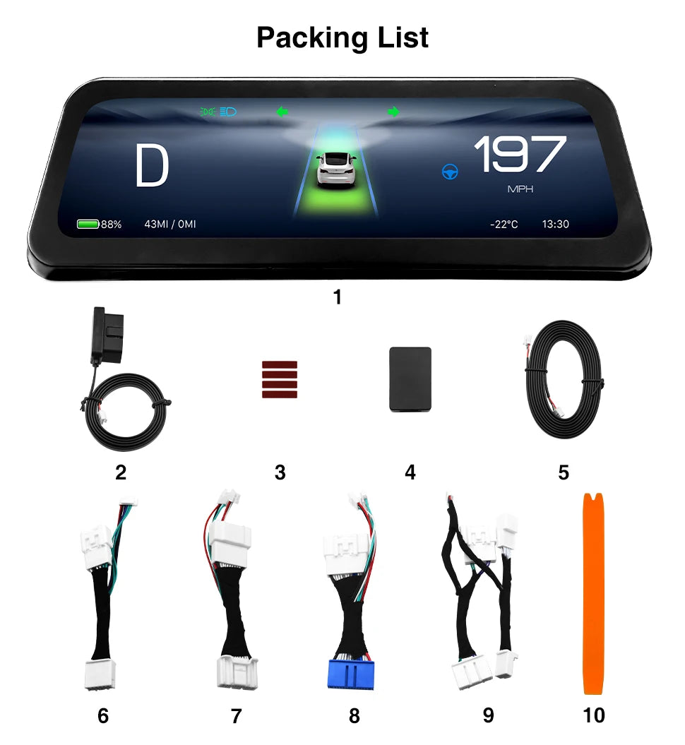 2025 NEW 9.6" Head Up Display for Tesla HUD for Model 3 2016-2023 Y 2020-2024 5-minute Quick Installation Carplay Android AUTO