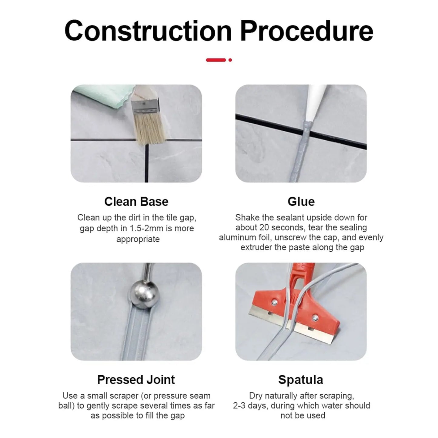 1Pc 150ML Waterproof Tile Gap Repair Filler,Home Waterproof Tile Gap Refill Agent Grout Tiling Tile Reviver Repair for Living