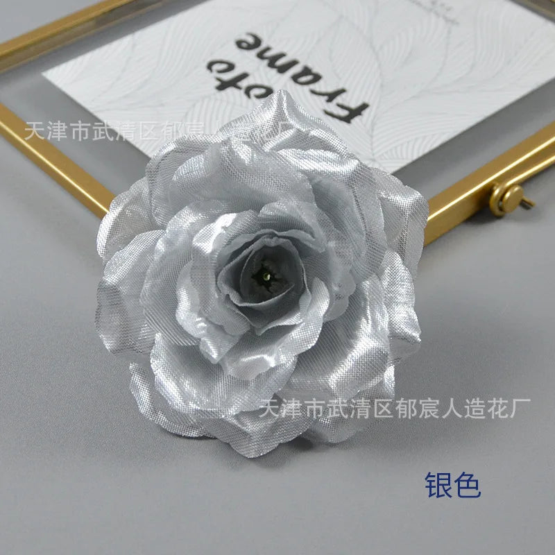 10pcs 10cm Artificial Roses Flower Heads DIY Wedding Home Decoration Party Festival Supplies Fake Flowers