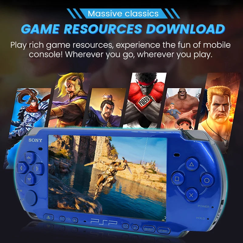 PlayStation PSP 3000 VIBRANT BLUE (PSP-3006) Original Game Console Sony PSP3000 Handheld Arcade Game Console (+Free Games)