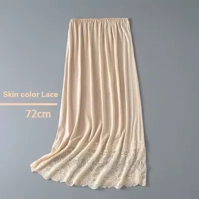 Summer 3 Lengths Womens Lace Underskirt Petticoat Under Dress Long Skirt Safety Skirt Lining Oversize Under Dress Slip