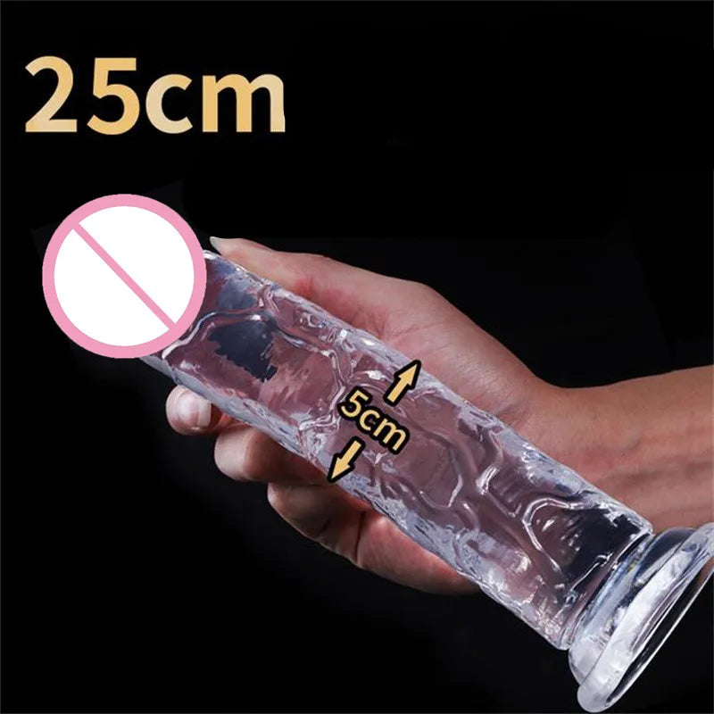 New 1PC 25cm Sex Toys For Women Men Jelly Realistic Dildos With Super NairoMarket New 1PC 25cm Sex Toys For Women Men Jelly Realistic Dildos With Super NairoMarket