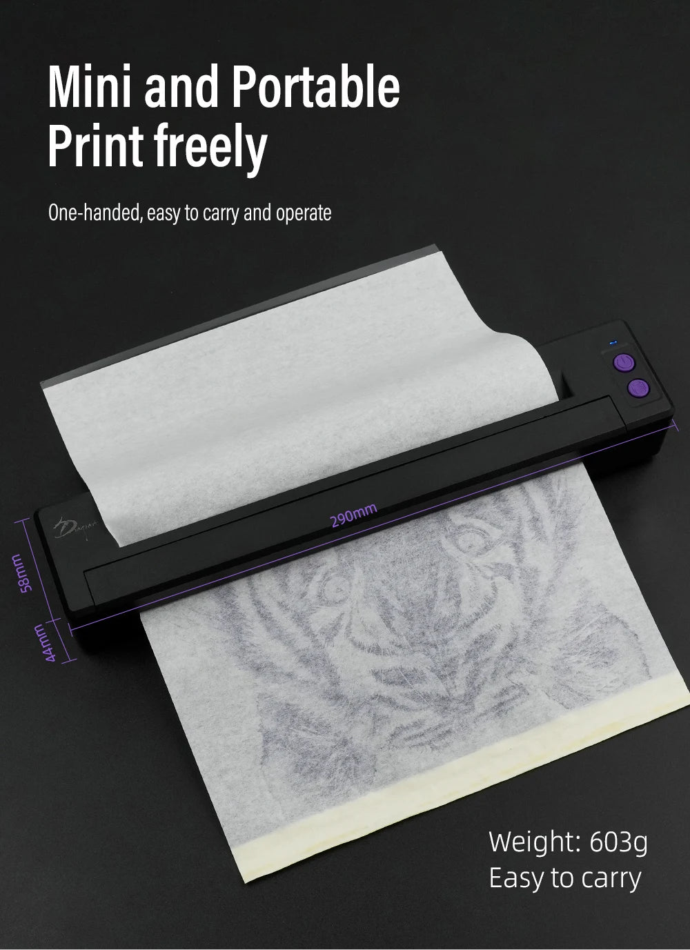 P19-Tattoo Transfer Automatic Fast Printing Wireless Portable Tattoo Stencil Printer Suitable For Small Businesses Wireless