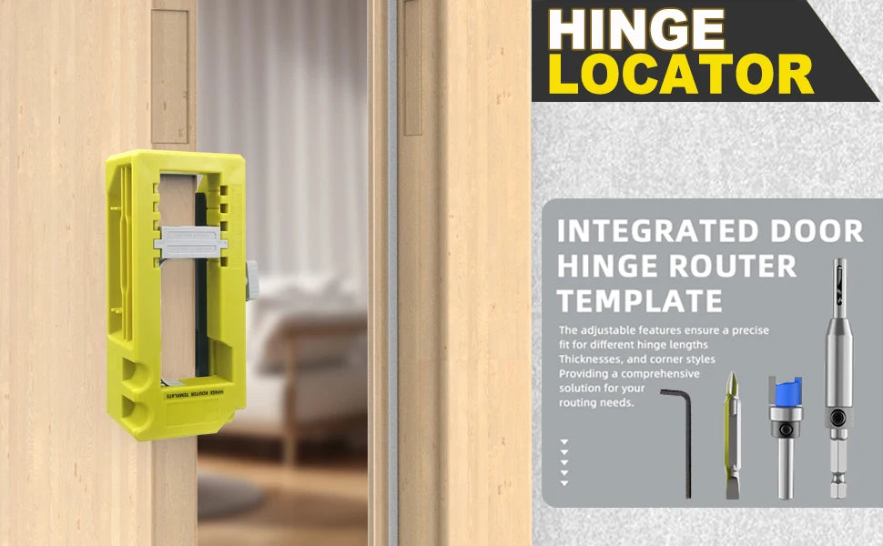 New Door Hinge Routing Jig And Hinge Jig Plastic 3‑5in Length 1/4‑5/8in Radius Hinge Router Template for Woodworking Tool(green)