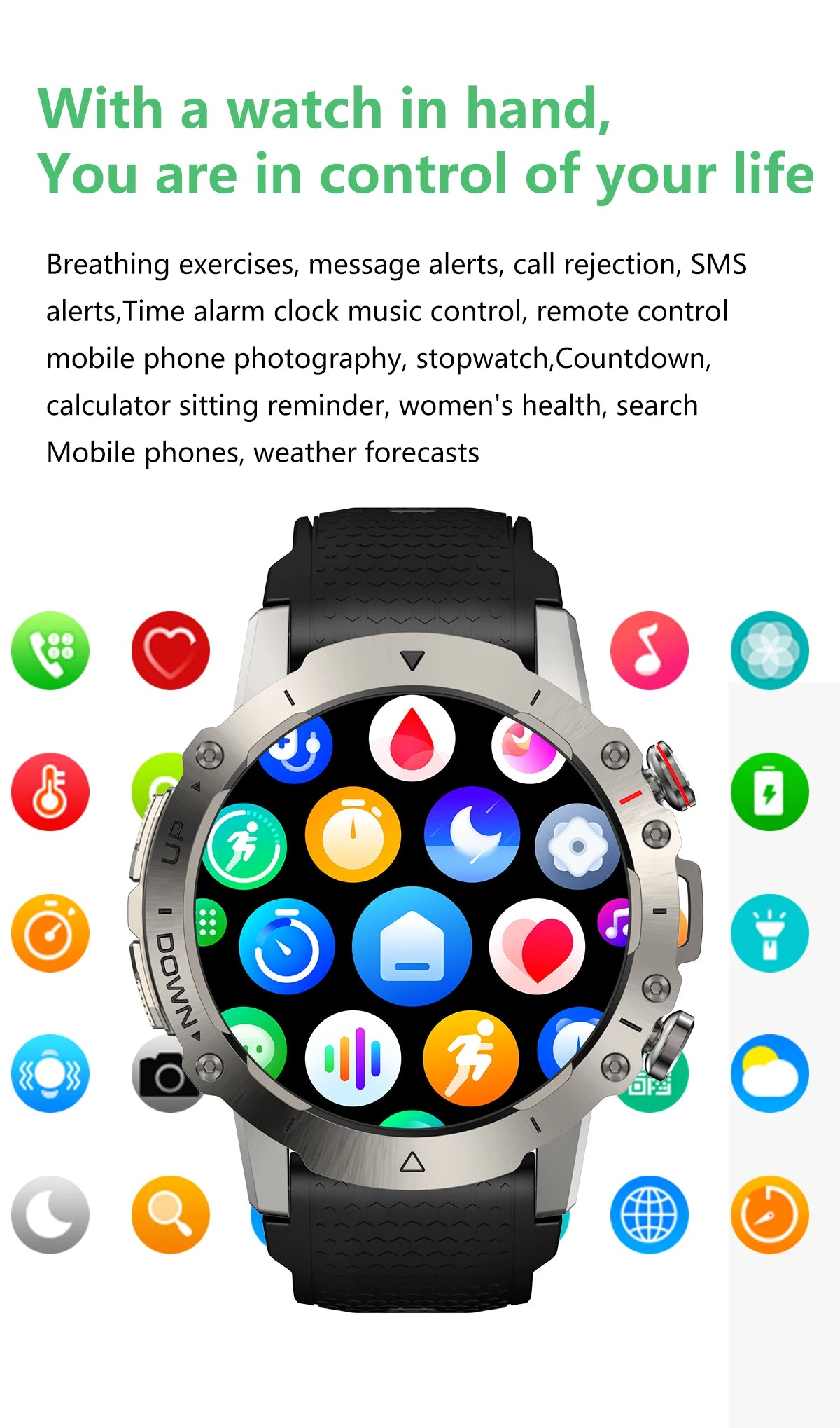 LEMFO Y7 Smart Watch Men 2024 IP68 Waterproof 100+ Sports Modes Bluetooth Call 360*360 Resolution HD Screen  Smartwatch for men