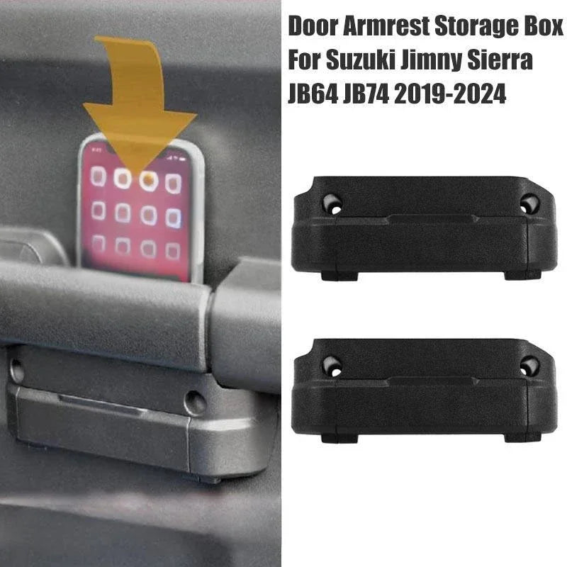 2Pcs For Suzuki Jimny Sierra JB64 JB74 2019-2024 Car Door Inner Armrest Storage Box Auto Interior Organizer Stowing Tidying Box