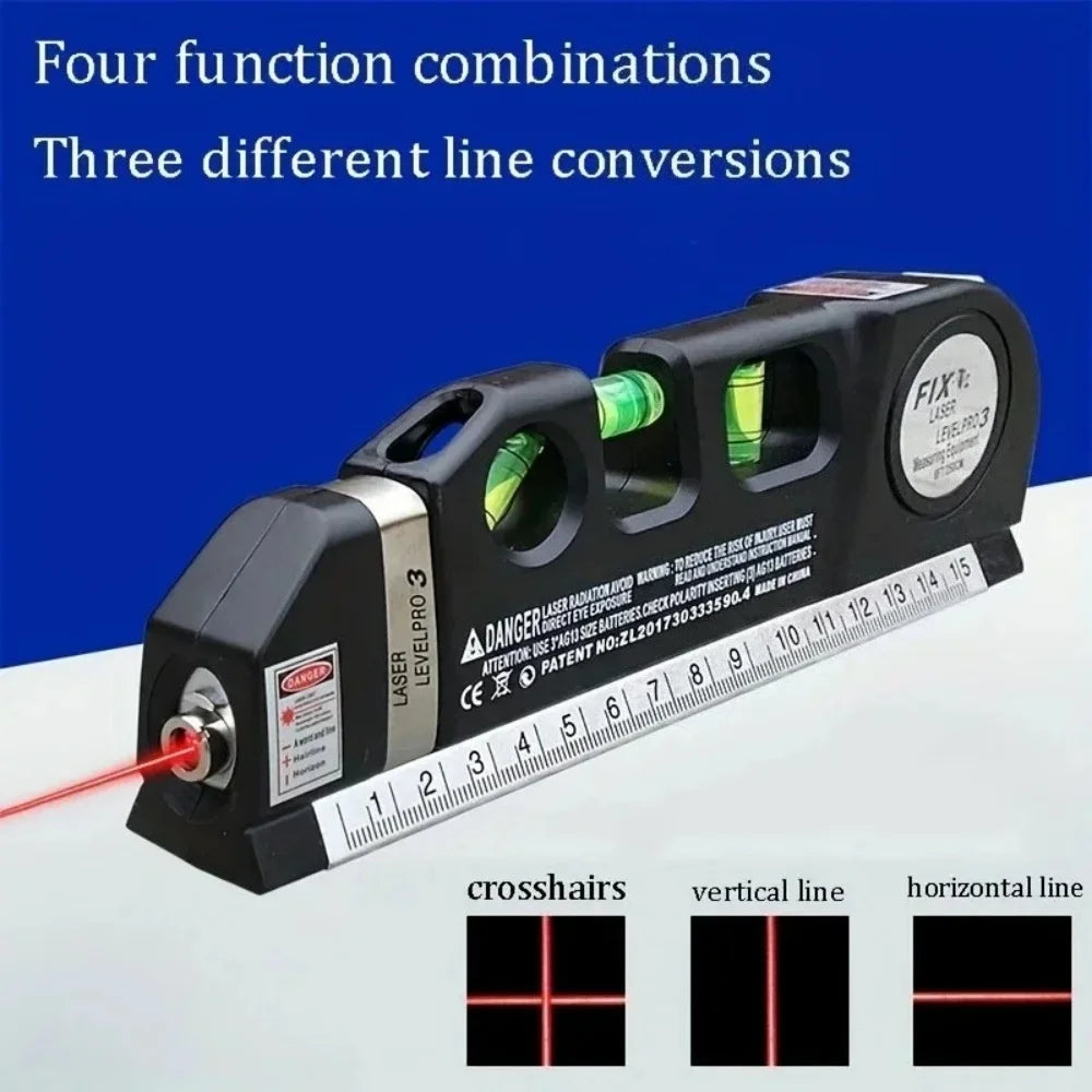 Multipurpose Measure Laser Level Aligner for Horizon Vertical Measure with Standard Metric Rulers Construction Measuring Tools