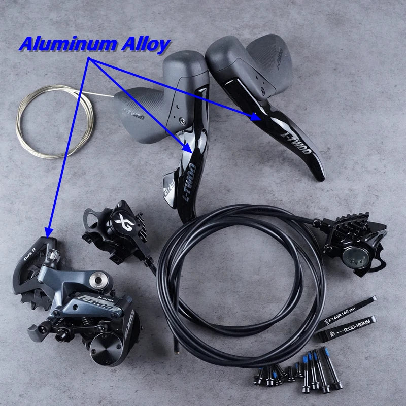 LTWOO GRT / GR9 Disc 1x11s / 1x12s Gravel Hydraulic Disc Brake Groupset + ZRACE XG Flat Mount Brake Caliper, Carbon Fibre