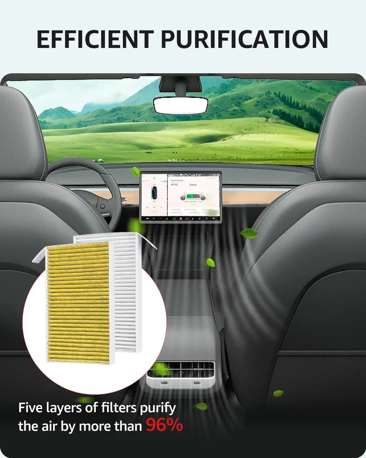 for Tesla Model 3 Y Air Cabin Filter Conditioner with Activated Carbon Replacement Cabin Air Conditioning Car Accessories ModelY
