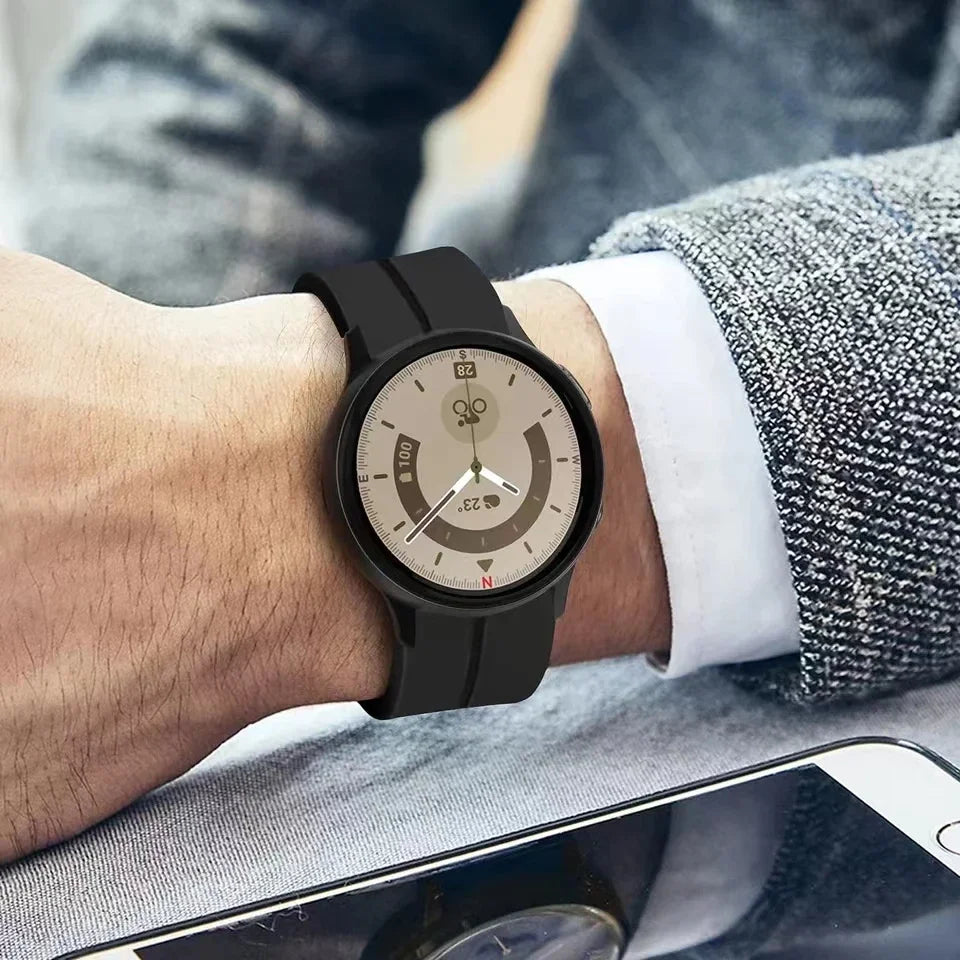 Original Silicone Strap for Samsung Watch 6/5/4 40 44mm 5 Pro 45mm Band Magnetic Buckle Galaxy Watch 4/6Classic 42 43MM 46 47MM