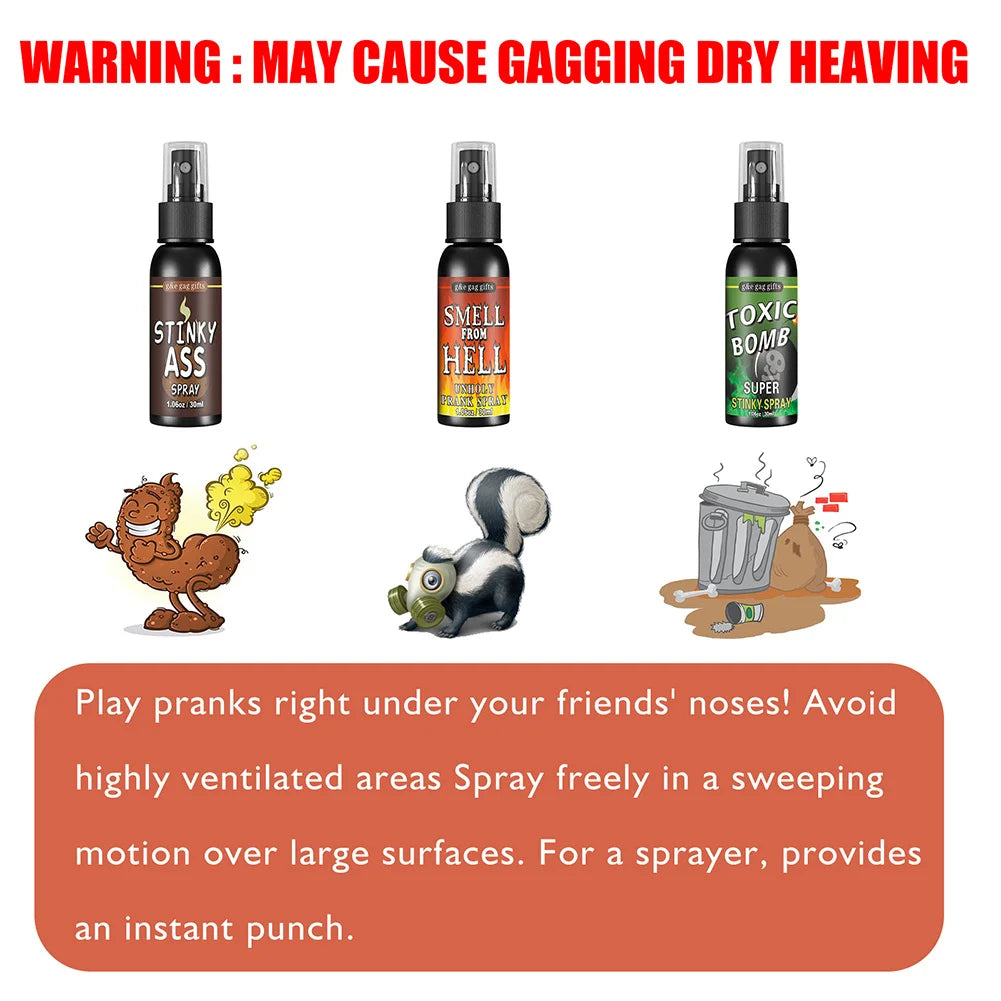 30ml Fart Spray Prank Joke Non Toxic Terrible Smell Spray Plastic Fart Gag Spray Party Supplies Odor Spray Halloween Funny Toys