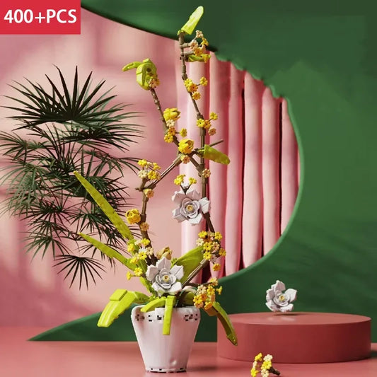 New Fragrans Model Building Blocks MOC Flower Potted Bonsai Ideas Home Decor Plant Collection Bricks Ideas DIY Toy For Girl Gift