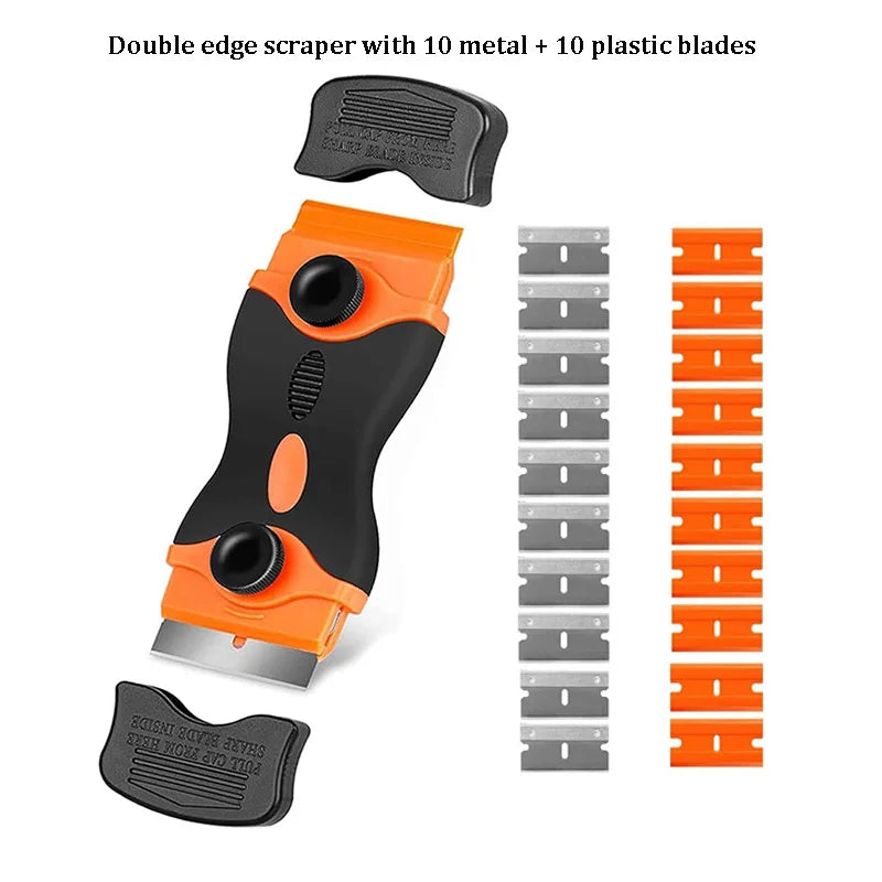21Pcs/set Razor Blade Scraper for Car Glass with Extra Blades Car Sticker Lables Remover Tool Window Glass Cleaning Squeegee