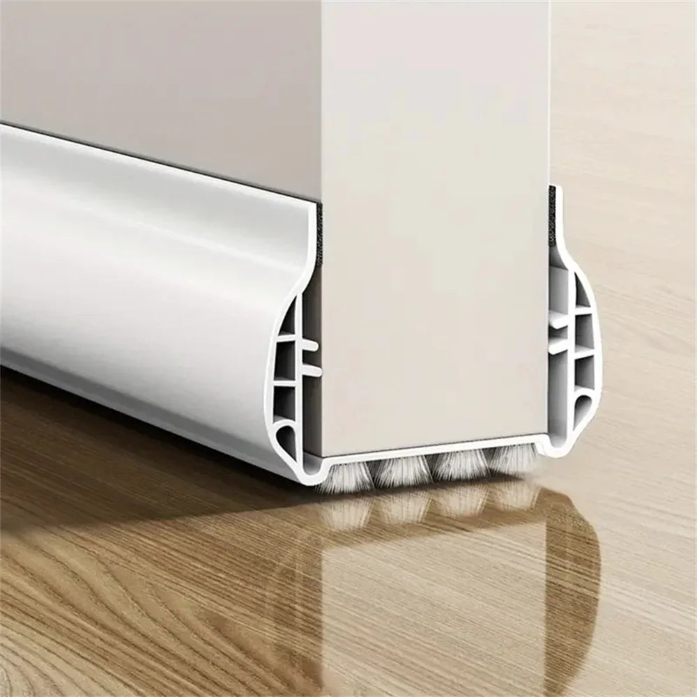 1-4pcs 93cm Door Bottom Seal Strip with Brush PVC Dustproof Soundproof Snap-in installation Gap Door Draft Stopper Weatherstrip