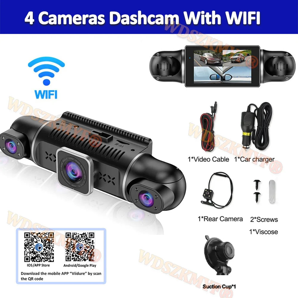 360 Degree 4Channel Car Dvr WIFI Video Recorder 1080P dashcam 24h Parking Monitor Rear View Camera Night Vision car recorder