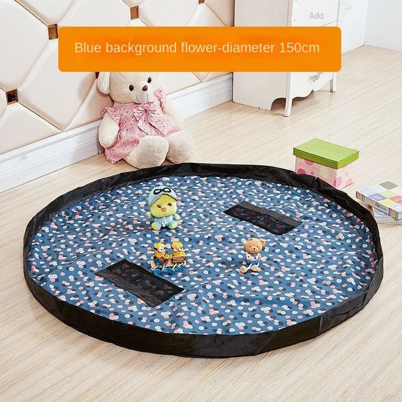 Toy storage bag Large capacity storage bucket bundle pocket Children's toy building blocks organizer mat storage bag play table