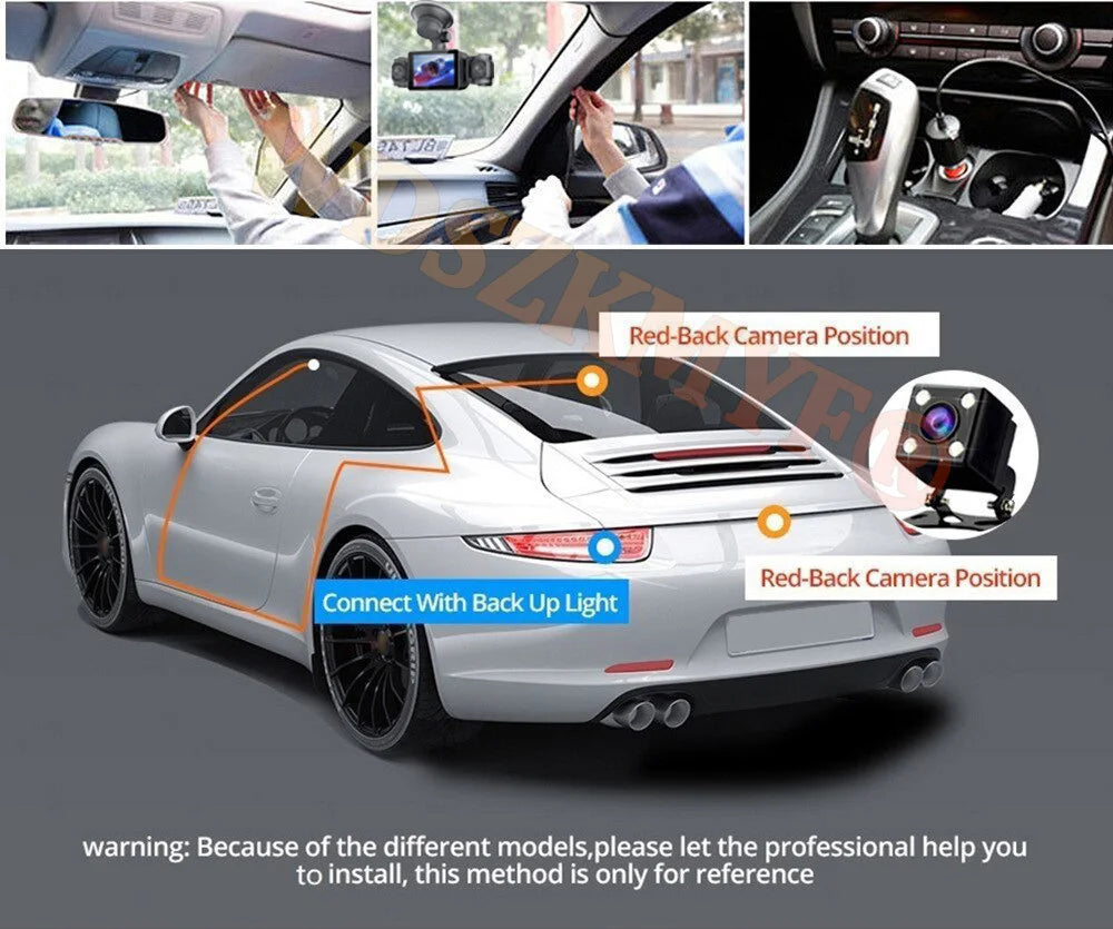 360° Car Dash Cam 4 Channels Video Recorder 1080P Car DVR 3/4 lens Front inside Rear View Night Vision Camera Car Accessories