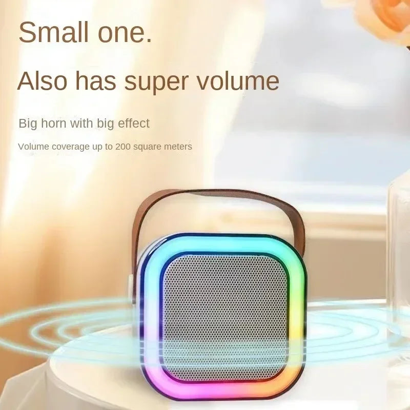 K12 Bluetooth Karaoke Machine Portable 5.3 PA Speaker System with 1-2 Wireless Microphones Home Family Singing Children's Gifts