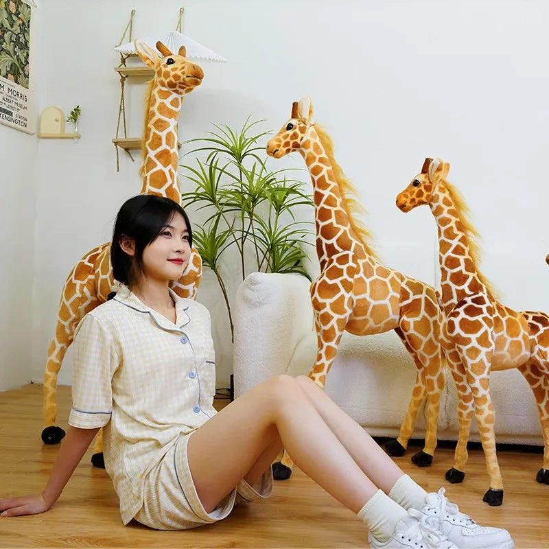 New 1pc Giant size Giraffe Plush Toys Cute Stuffed Animal Soft Giraffe Doll Birthday Gift Kids Toy