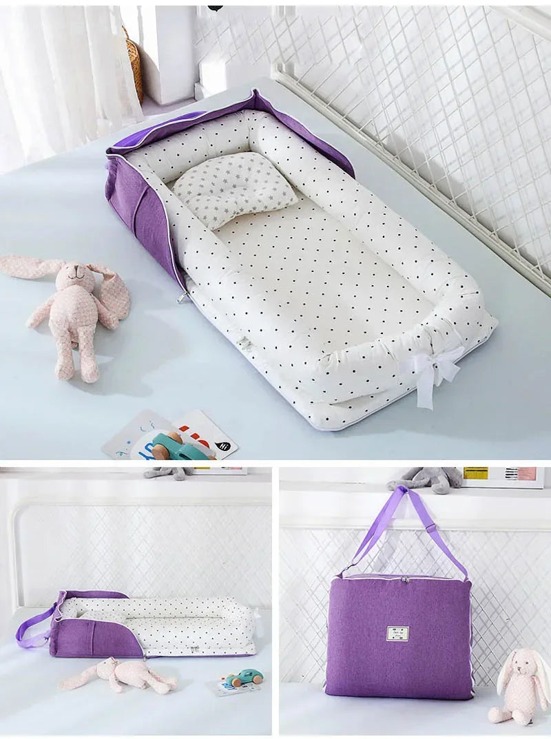 New Baby Nest Playpen Bed Newborn Crib Cushion Bassinet Stroller Fence with BagTravel Portable